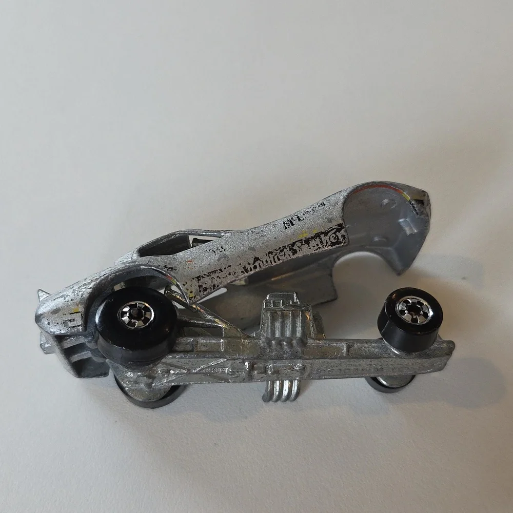1977 Hot Wheels Mongoose Corvette Tom McEwen Mattel Silver - Vintage